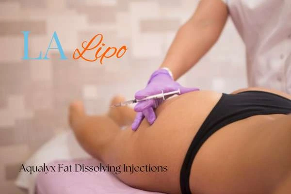 Woman having fat dissolving injections Chorleywood on thighs