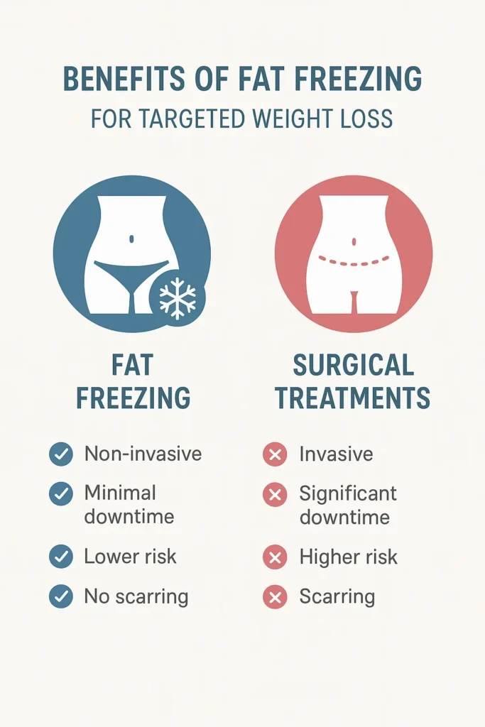 graphic showing the benefits of fat freezing Chorleywood