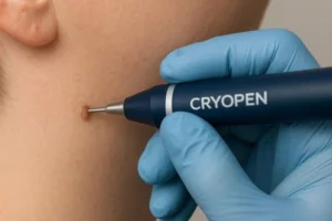 Person receiving skin tag removal Chorleywood