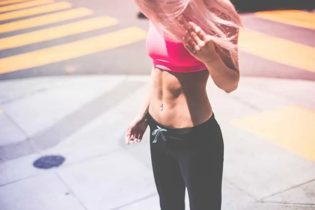 Woman with toned stomach after LA-EMS Body Sculpting Treatment Chorleywood
